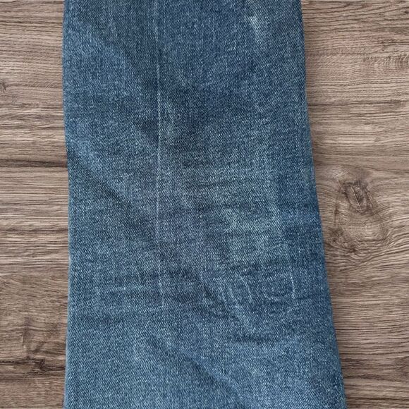 Zara Basic Z1975 Denim Blue Jeans with Distressed Hem and Pom Poms - Picture 9 of 10